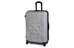 it Luggage Large Skull Suitcase - White